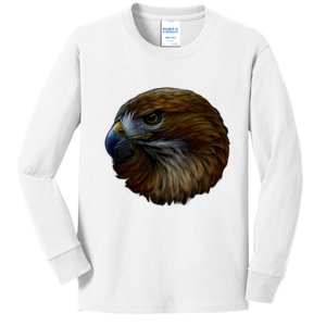 Realistic Eagle Close Up Kids Long Sleeve Shirt