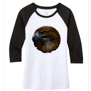 Realistic Eagle Close Up Women's Tri-Blend 3/4-Sleeve Raglan Shirt