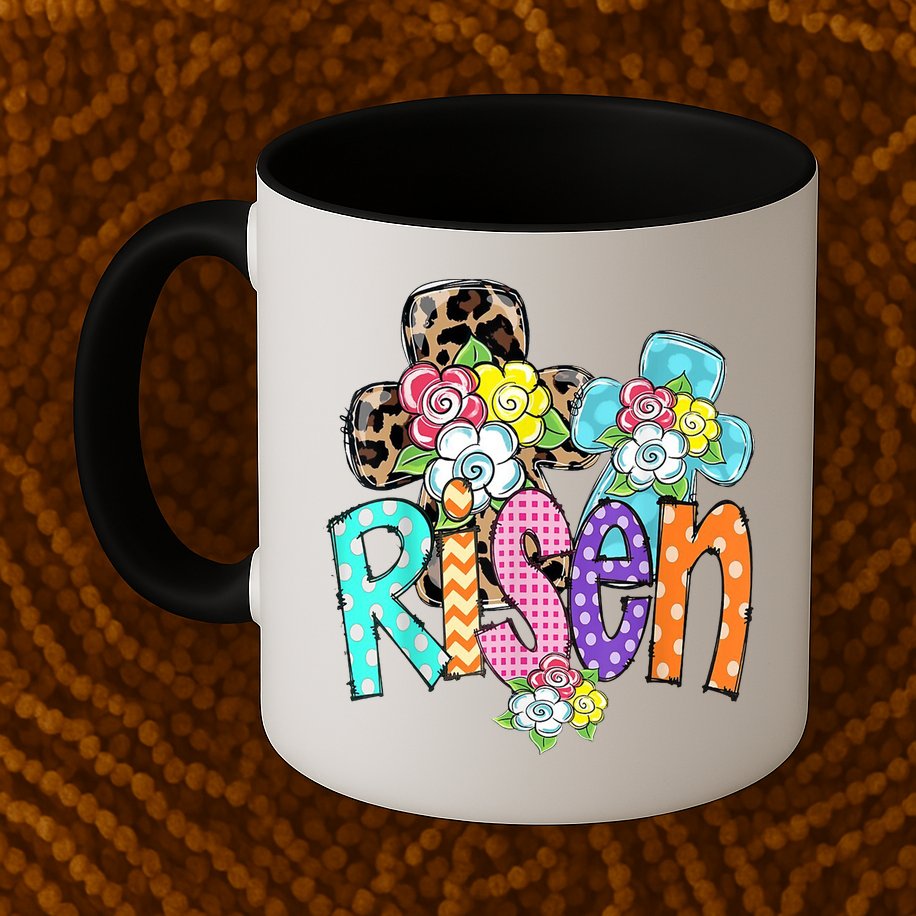 Risen Easter Cross Colorful Mug