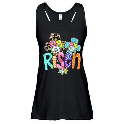 Risen Easter Cross Colorful Ladies Essential Flowy Tank