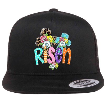 Risen Easter Cross Colorful Flatbill Hat