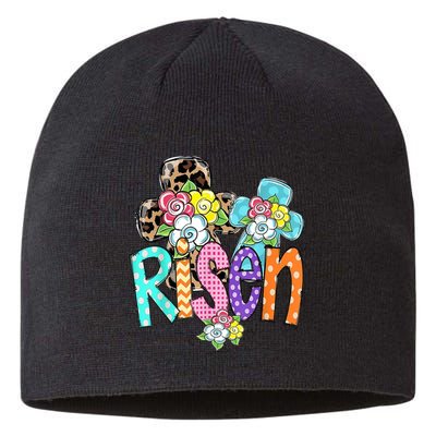 Risen Easter Cross Colorful Sustainable Beanie