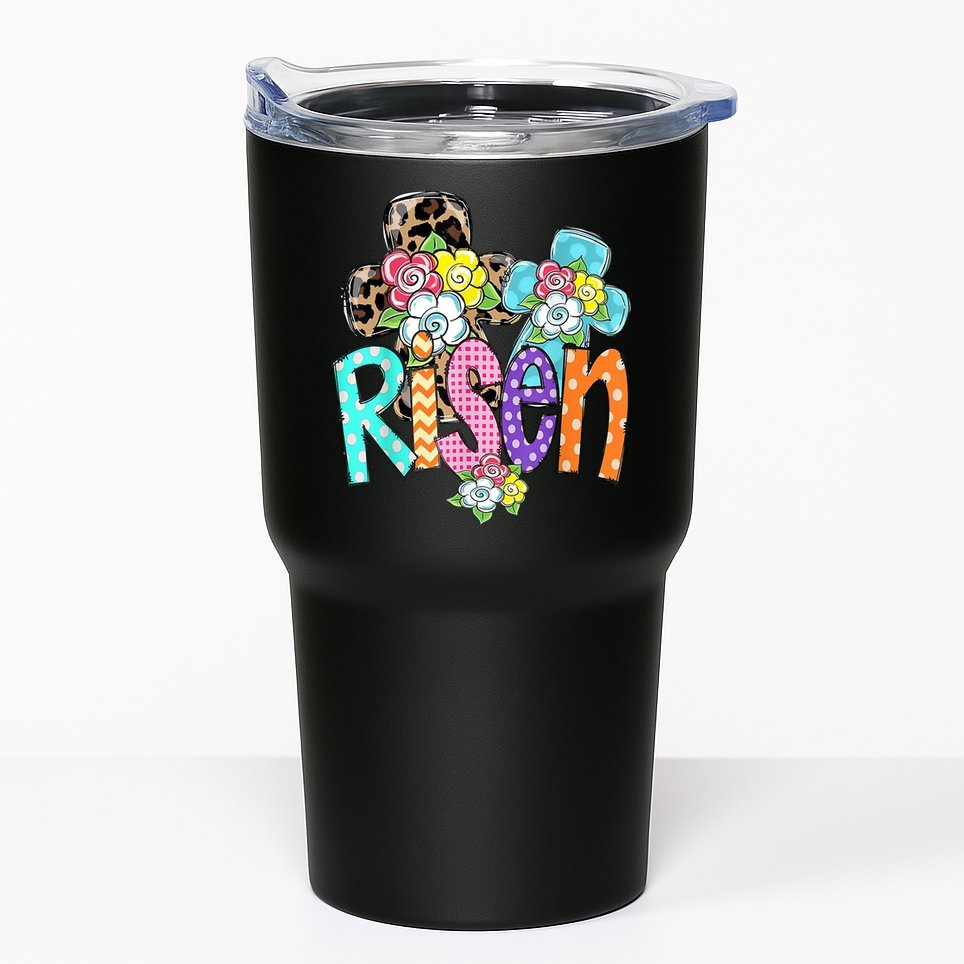 Risen Easter Cross Colorful Tumbler