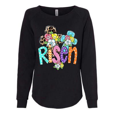 Risen Easter Cross Colorful Womens California Wash Sweatshirt