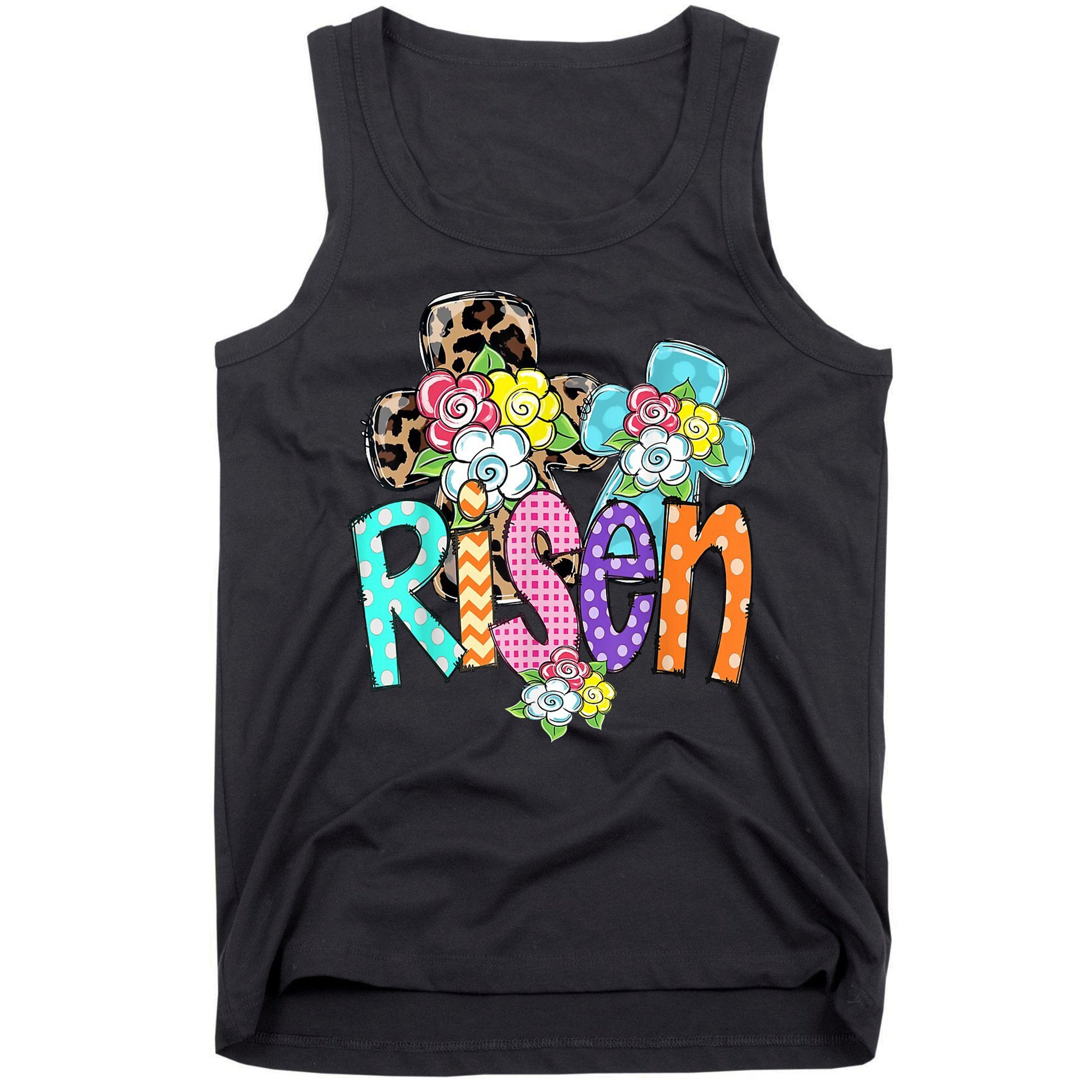 Risen Easter Cross Colorful Tank Top