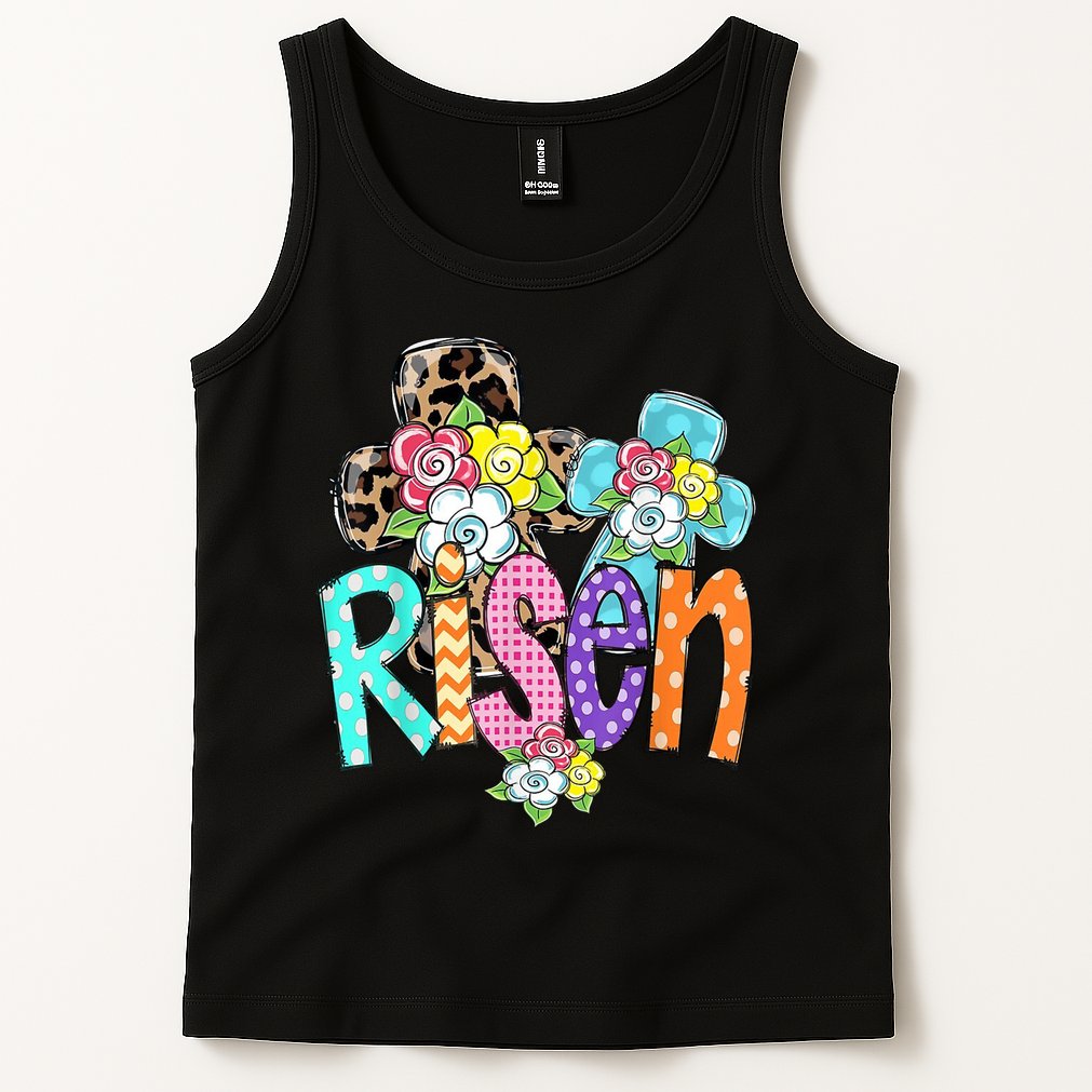 Risen Easter Cross Colorful Tank Top