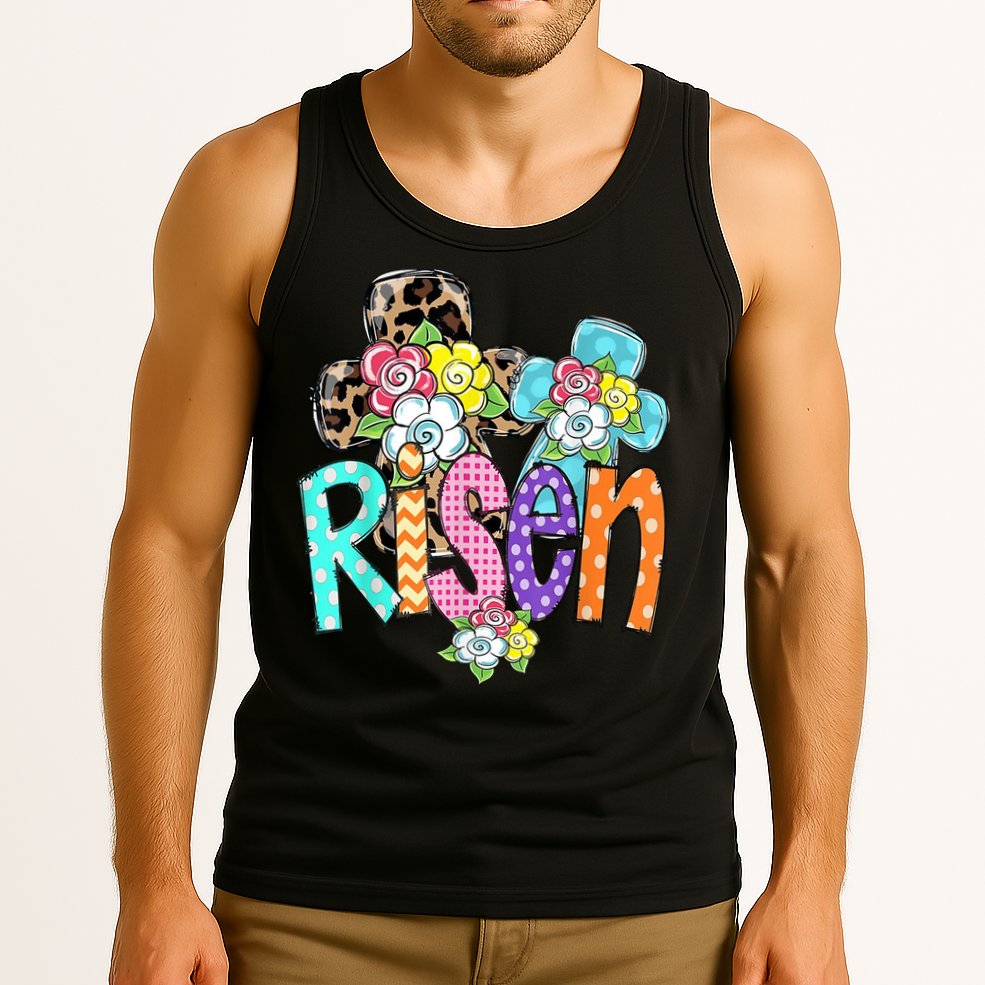 Risen Easter Cross Colorful Tank Top