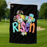 Risen Easter Cross Colorful Golf Towel