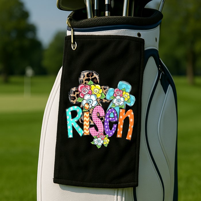 Risen Easter Cross Colorful Golf Towel