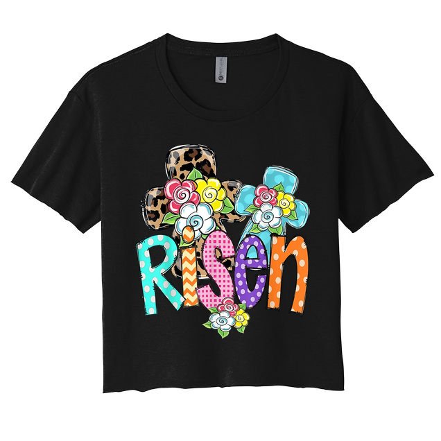 Risen Easter Cross Colorful Crop Top
