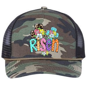 Risen Easter Cross Colorful Retro Rope Trucker Hat Cap