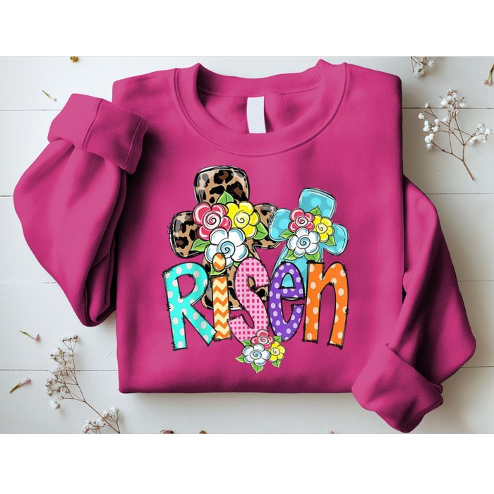 Risen Easter Cross Colorful Sweatshirt
