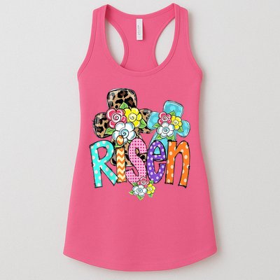 Risen Easter Cross Colorful Womens Tank Top