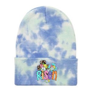 Risen Easter Cross Colorful Tie Dye 12in Knit Beanie