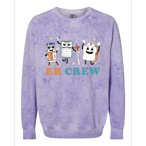 Retro Er Crew Emergency Room Funny Er Ed Nurse Tech Gift Colorblast Crewneck Sweatshirt