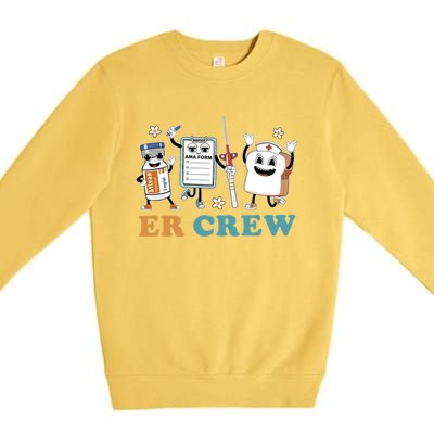 Retro Er Crew Emergency Room Funny Er Ed Nurse Tech Gift Premium Crewneck Sweatshirt