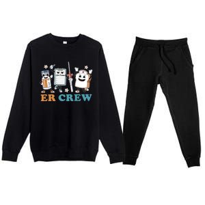 Retro Er Crew Emergency Room Funny Er Ed Nurse Tech Gift Premium Crewneck Sweatsuit Set