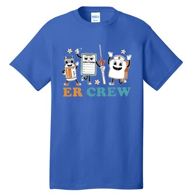 Retro Er Crew Emergency Room Funny Er Ed Nurse Tech Gift Tall T-Shirt