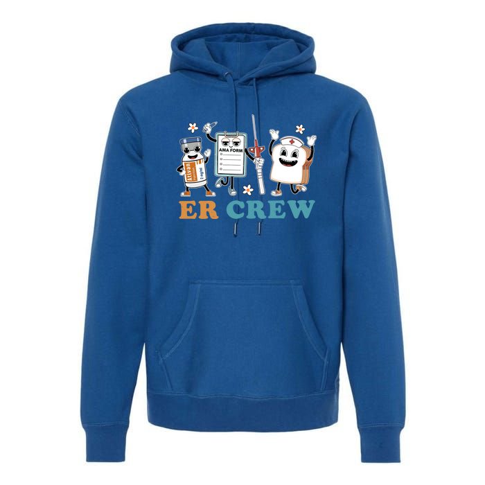 Retro Er Crew Emergency Room Funny Er Ed Nurse Tech Gift Premium Hoodie