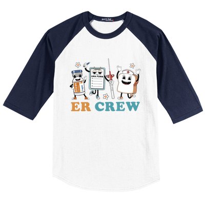 Retro Er Crew Emergency Room Funny Er Ed Nurse Tech Gift Baseball Sleeve Shirt