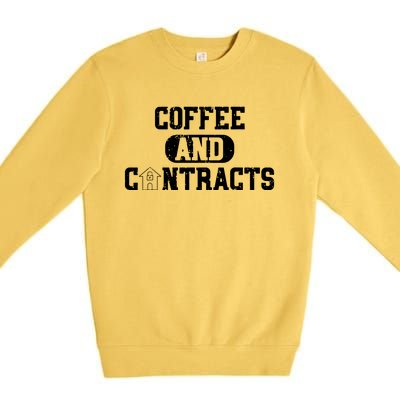 Real Estate Contracts Coffee Realtor Broker Agent Premium Crewneck Sweatshirt