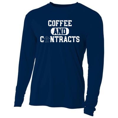 Real Estate Contracts Coffee Realtor Broker Agent Cooling Performance Long Sleeve Crew