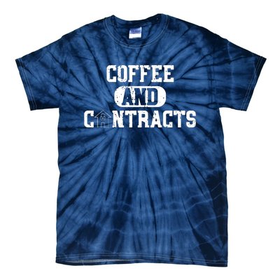 Real Estate Contracts Coffee Realtor Broker Agent Tie-Dye T-Shirt