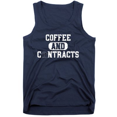 Real Estate Contracts Coffee Realtor Broker Agent Tank Top