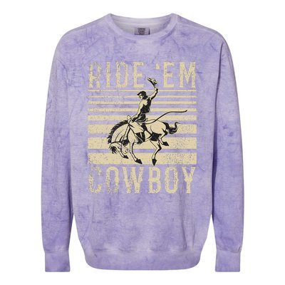 Ride Em Cow Country Western Gal Horse Trail Riders Cow Colorblast Crewneck Sweatshirt