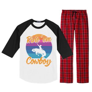 Ride 'Em Cow Horse Lover Galloping Horse Rodeo Great Gift Raglan Sleeve Pajama Set