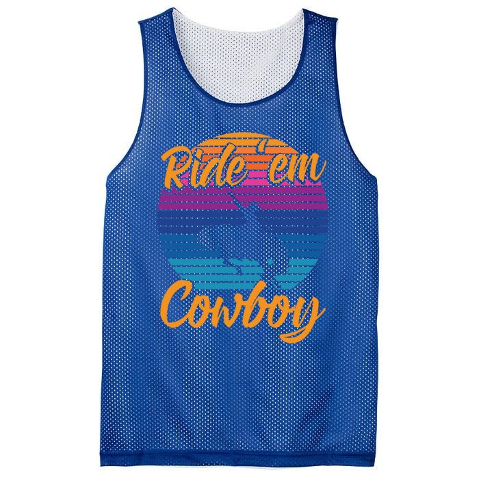 Ride 'Em Cow Horse Lover Galloping Horse Rodeo Great Gift Mesh Reversible Basketball Jersey Tank