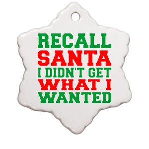 Recall Santa Ceramic Star Ornament