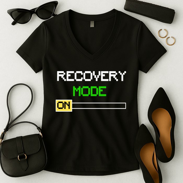 Recovery Mode On Women's V-Neck T-Shirt