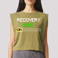 Recovery Mode On Garment-Dyed Women's Muscle Tee