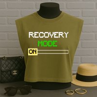 Recovery Mode On Garment-Dyed Women's Muscle Tee
