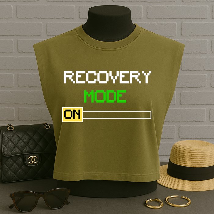 Recovery Mode On Garment-Dyed Women's Muscle Tee