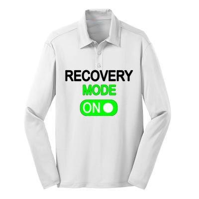 Recovery Mode On Funny Silk Touch Performance Long Sleeve Polo