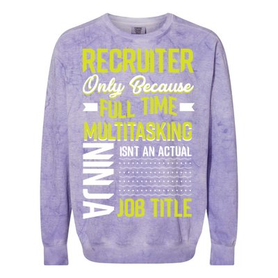 Recruiter Full Time Multitasking Job Title Colorblast Crewneck Sweatshirt