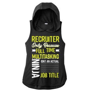 Recruiter Full Time Multitasking Job Title Ladies PosiCharge Tri-Blend Wicking Draft Hoodie Tank