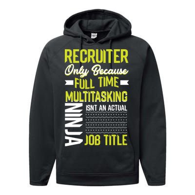 Recruiter Full Time Multitasking Job Title Performance Fleece Hoodie