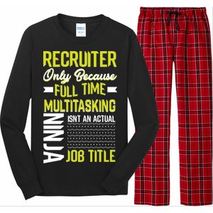 Recruiter Full Time Multitasking Job Title Long Sleeve Pajama Set