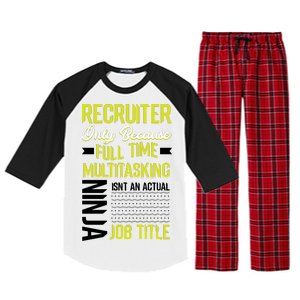 Recruiter Full Time Multitasking Job Title Raglan Sleeve Pajama Set