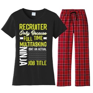 Recruiter Full Time Multitasking Job Title Women's Flannel Pajama Set