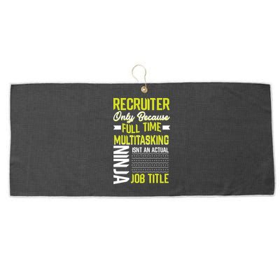 Recruiter Full Time Multitasking Job Title Large Microfiber Waffle Golf Towel