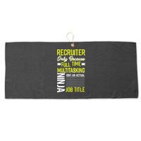Recruiter Full Time Multitasking Job Title Large Microfiber Waffle Golf Towel