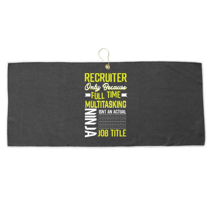 Recruiter Full Time Multitasking Job Title Large Microfiber Waffle Golf Towel