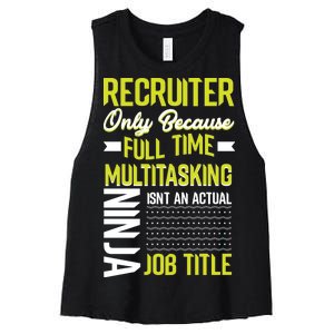 Recruiter Full Time Multitasking Job Title Women's Racerback Cropped Tank