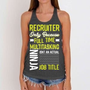 Recruiter Full Time Multitasking Job Title Women's Knotted Racerback Tank