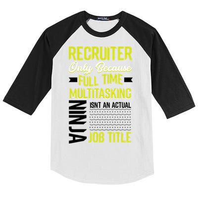 Recruiter Full Time Multitasking Job Title Kids Colorblock Raglan Jersey