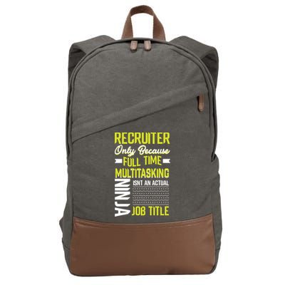 Recruiter Full Time Multitasking Job Title Cotton Canvas Backpack